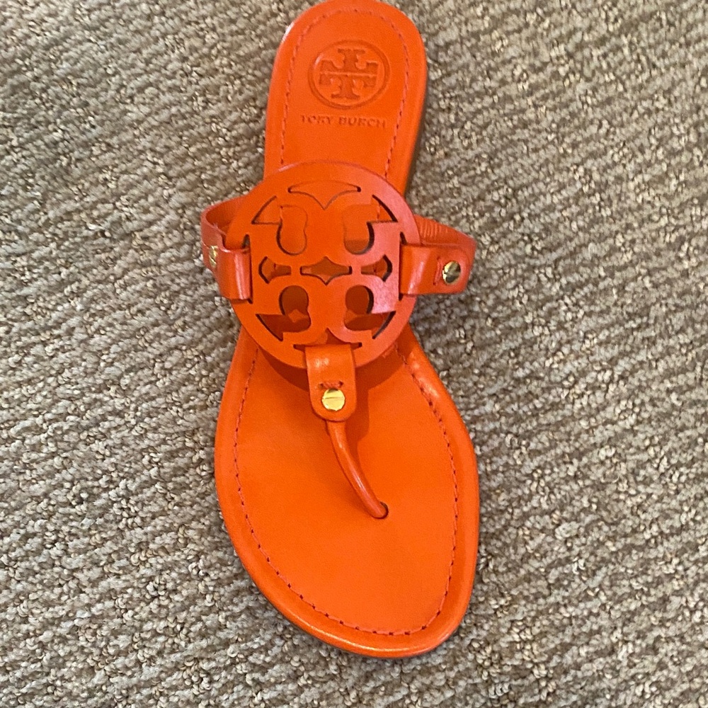 Tory Burch Vibrant Orange Thong Sandals